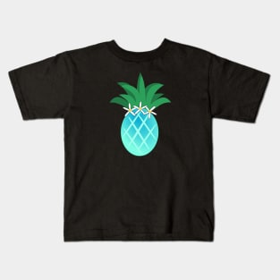 Cute teal blue pineapple with daisy crown Kids T-Shirt